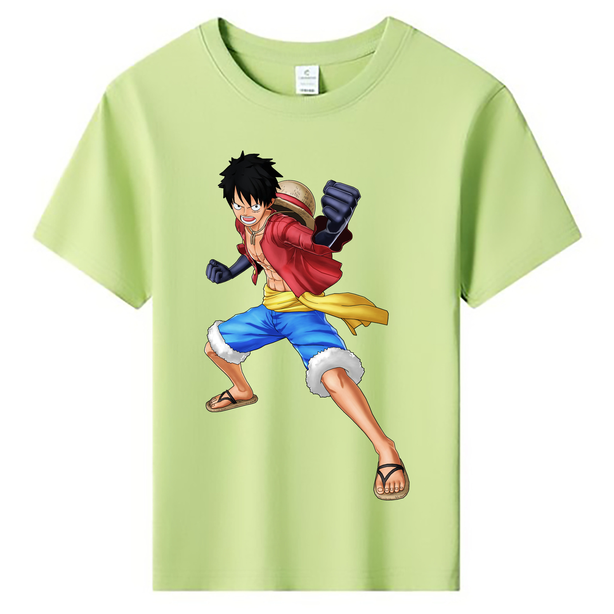 ワンピース モンキー・D・ルフィ ONE PIECE Monkey D. Luffy 綿100％キッズTシャツ（フロントプリント）